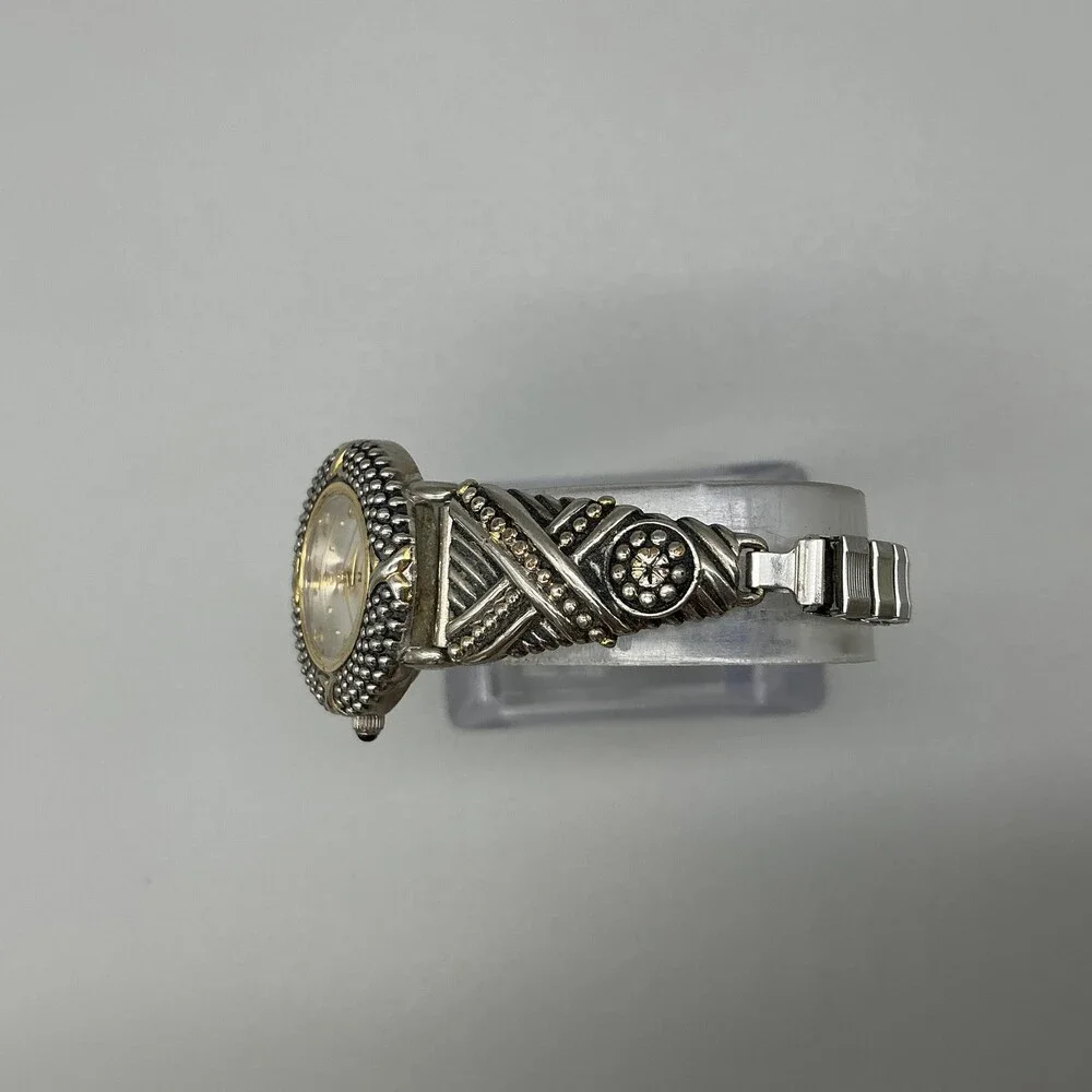 Wrangler Womens Watch 25mm Silver Gold Two Tone Expansion Bracelet New Battery